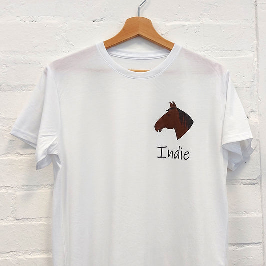 Personalised Horse T-Shirt, Custom Stallion Tee, Pet Horse Shirt