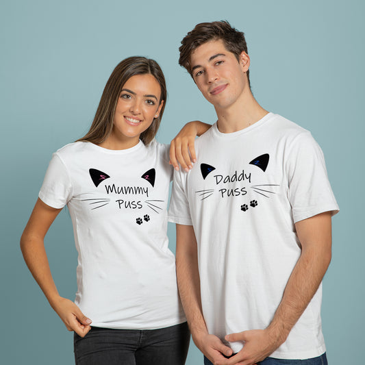 Matching Cat Parent T-Shirts, Cat Lover Shirt, Matching Couple T-Shirts, Gift for Couples