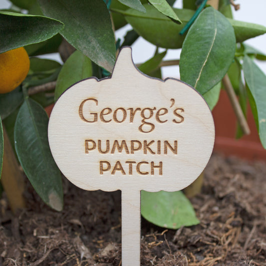 Personalised Mini Pumpkin Patch Sign, Custom Wooden Garden Halloween Signs