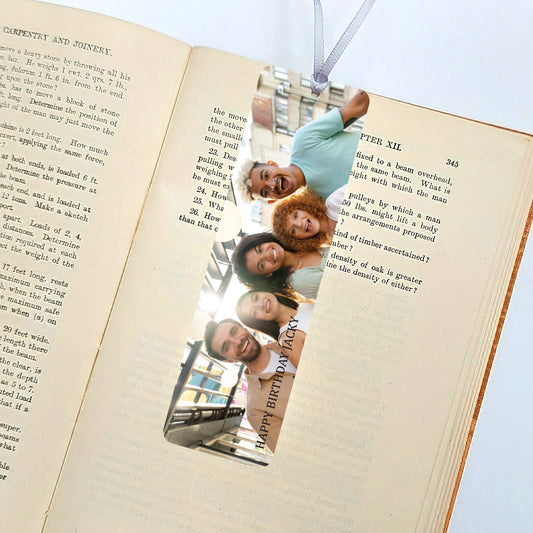 Personalised Photo Bookmark, Metal Book Lover Gift