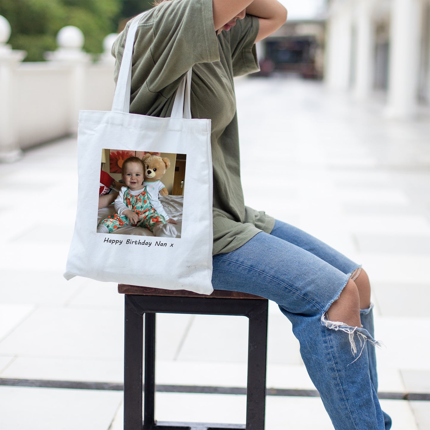 Custom Photo Tote Bag - Personalised Shopping Bag with Your Picture