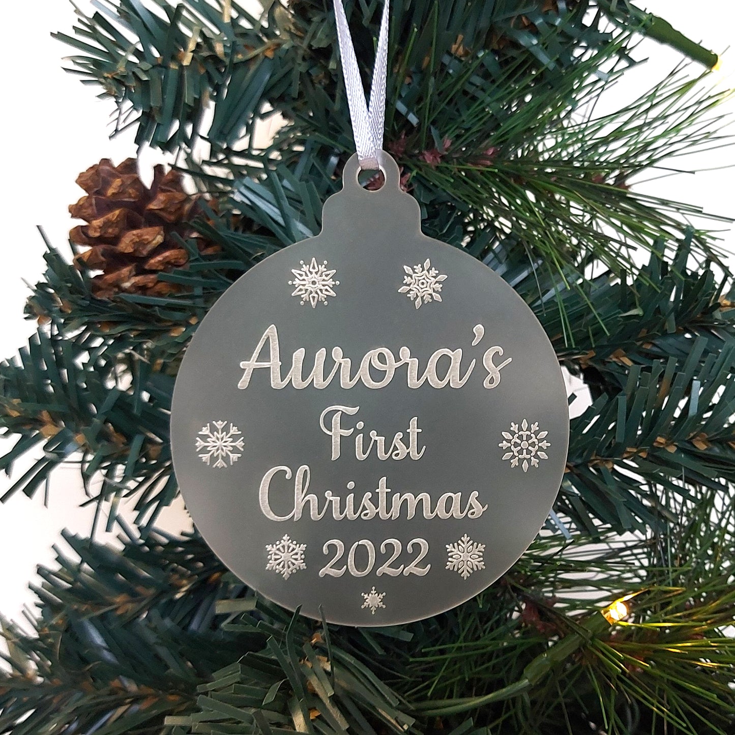 Baby's First Christmas Bauble, Personalised First XMAS Ornament, New Baby