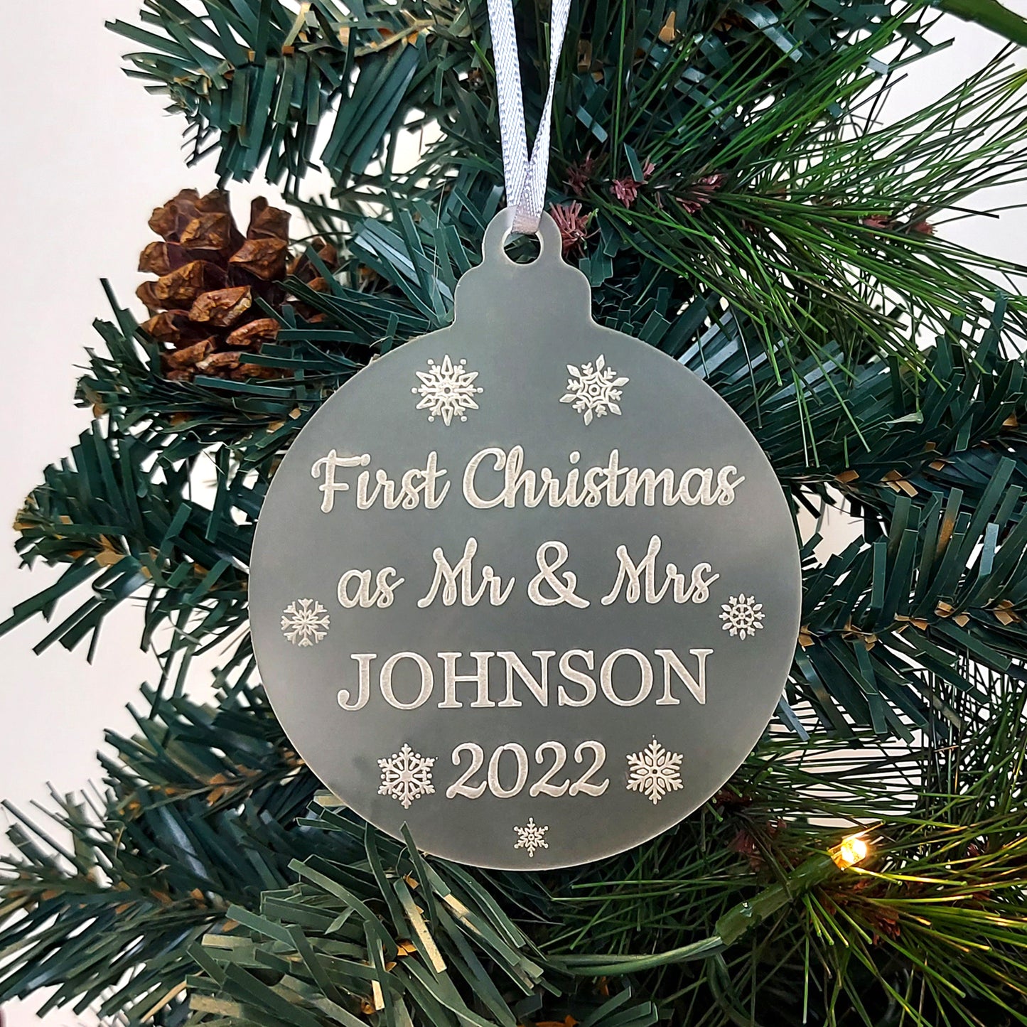 First Christmas As Mr And Mrs Bauble, Custom Couple's 1st XMAS Decoration
