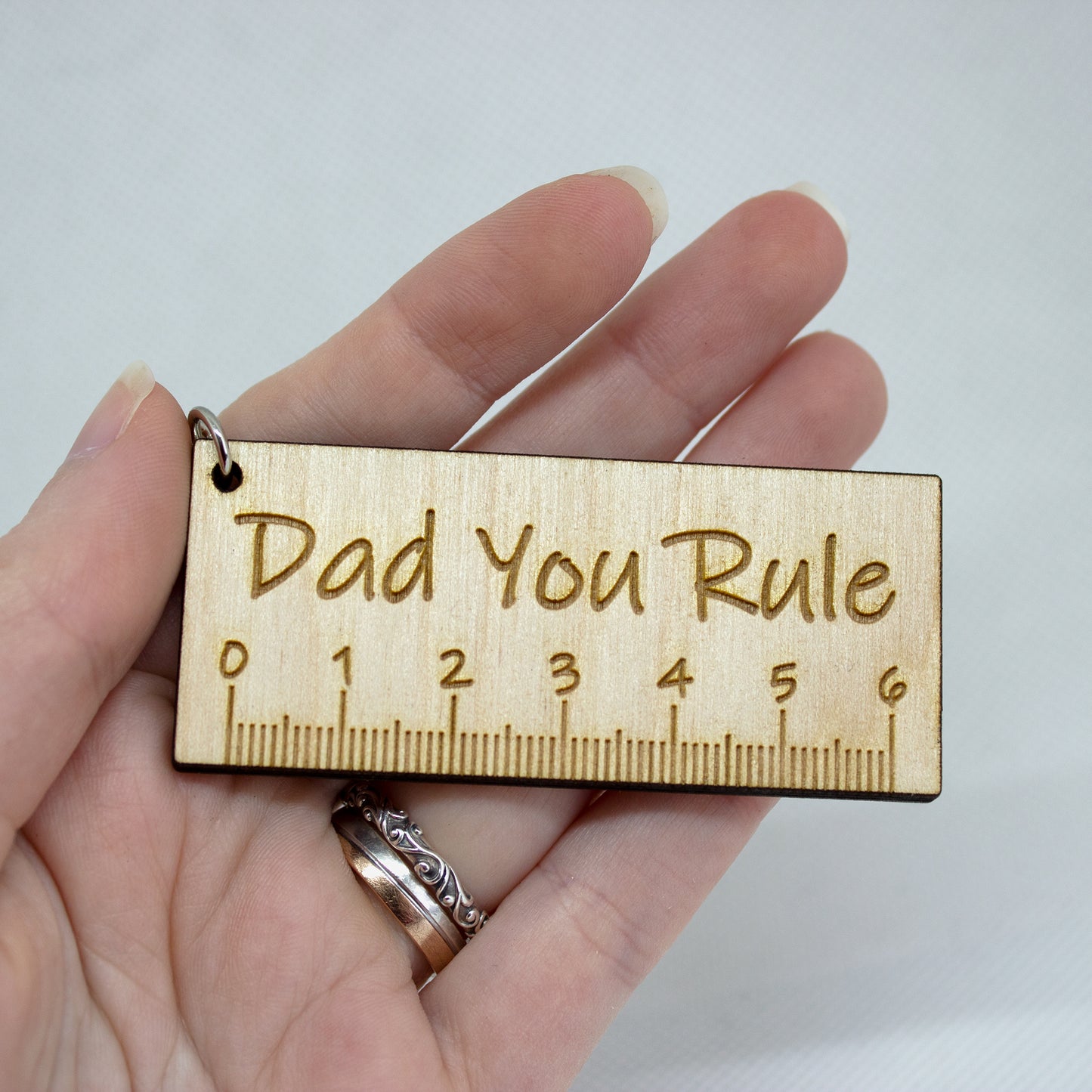 Dad You Rule Keyring, Father Ruler Keychain, Keepsake Gift, Gift for Dad