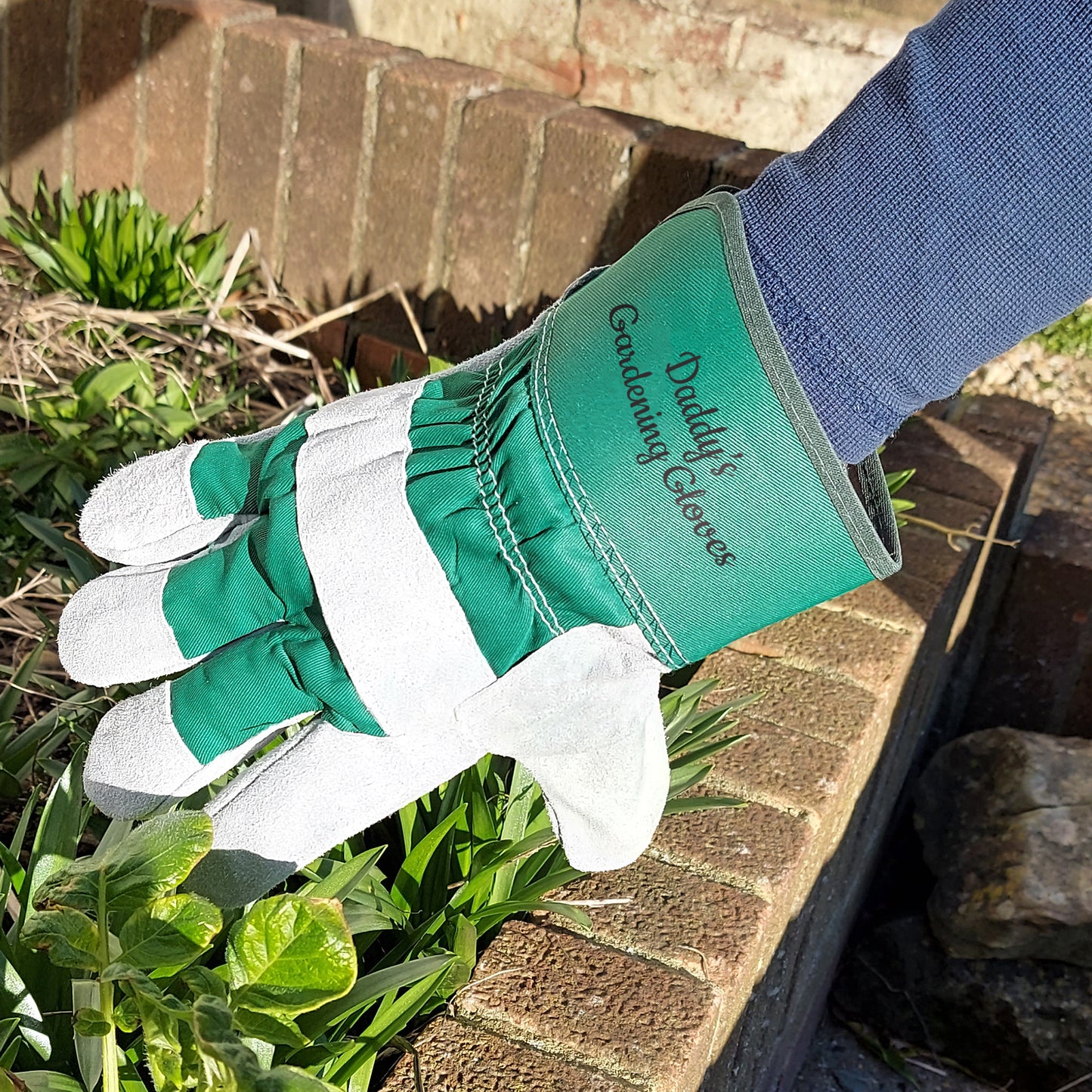 Personalised Leather Rigger Gardening Gloves, Customised Gloves, Gifts for Gardeners