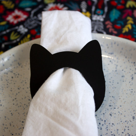 Cat Napkin Rings, Cat Ears Halloween Decorations, Spooky Table Decor
