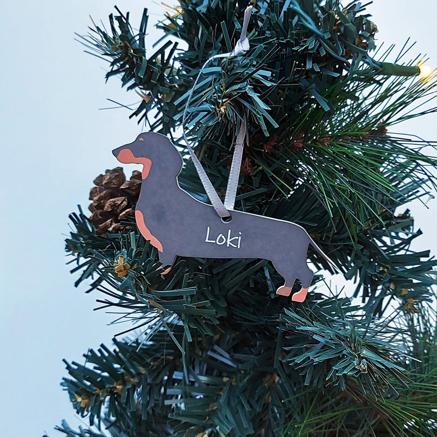 Personalised Dachshund Bauble, Christmas Tree Weiner Dog Ornament