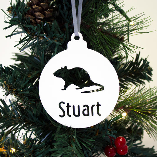 Personalised Mouse Bauble, Rodent Gifts, Rat Stocking Fillers