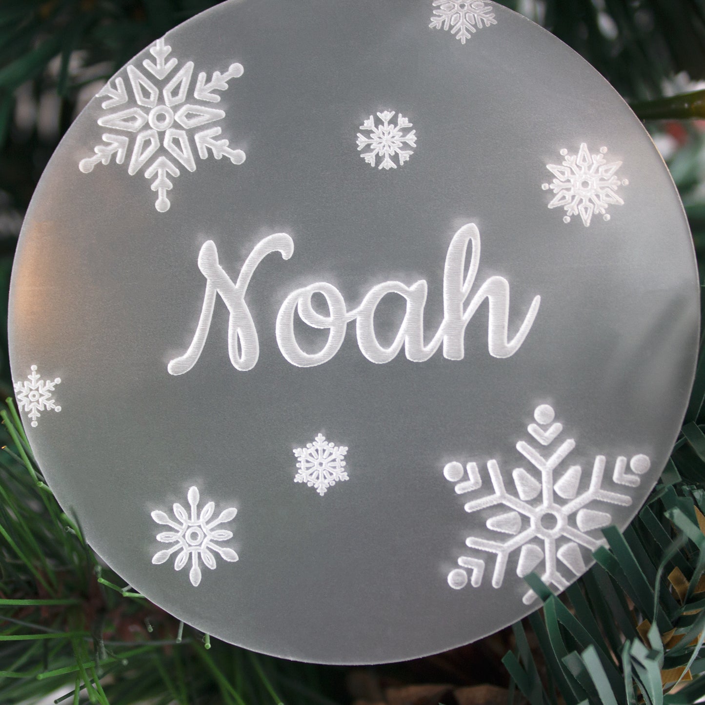 Name Christmas Bauble, Custom Family Names Decoration, Snowflake Ornament