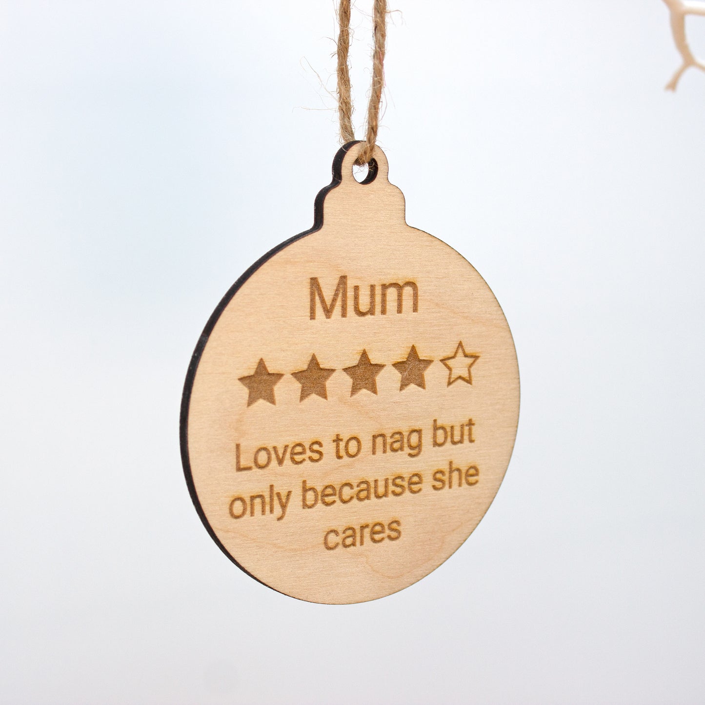 Personalised Mum Review Bauble, For Mum Christmas Tree Ornament