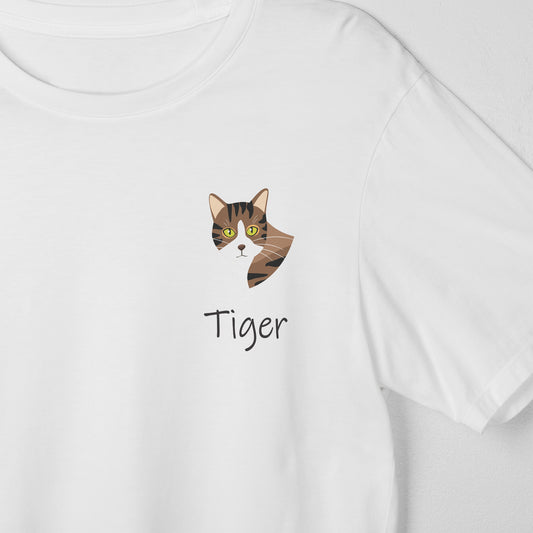 Personalised Cat T-Shirt, Custom Tabby Tee, Crazy Cat Lady, Pet Shirt