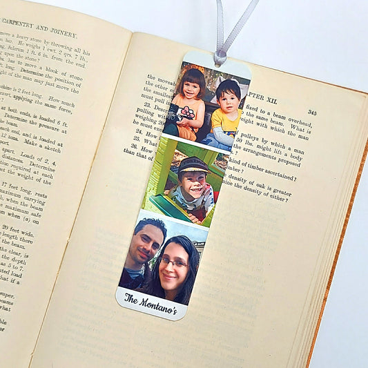 Personalised Metal Photo Booth Bookmark: Book Lovers