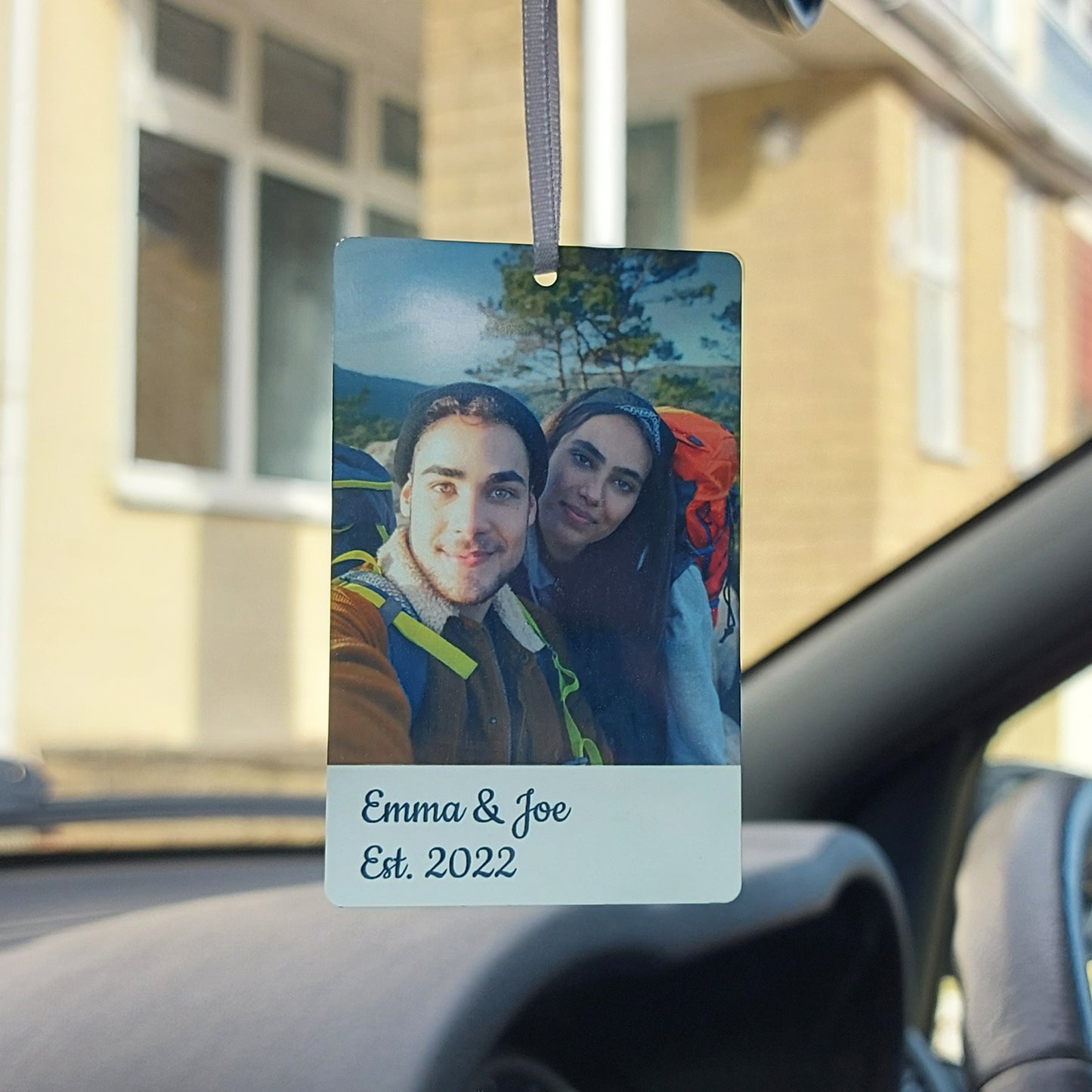 Personalised Photo Car Ornament, Custom Picture Charm, Rearview Mirror Hanging Accessory