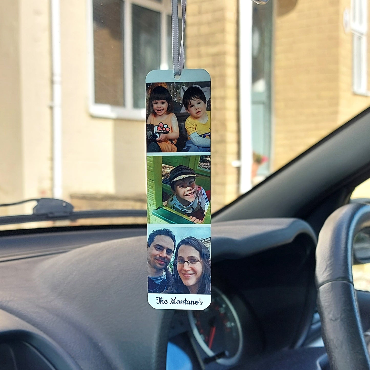 Custom Photo Strip Car Ornament, Custom Picture Charm, Rearview Mirror Hanging Accessory