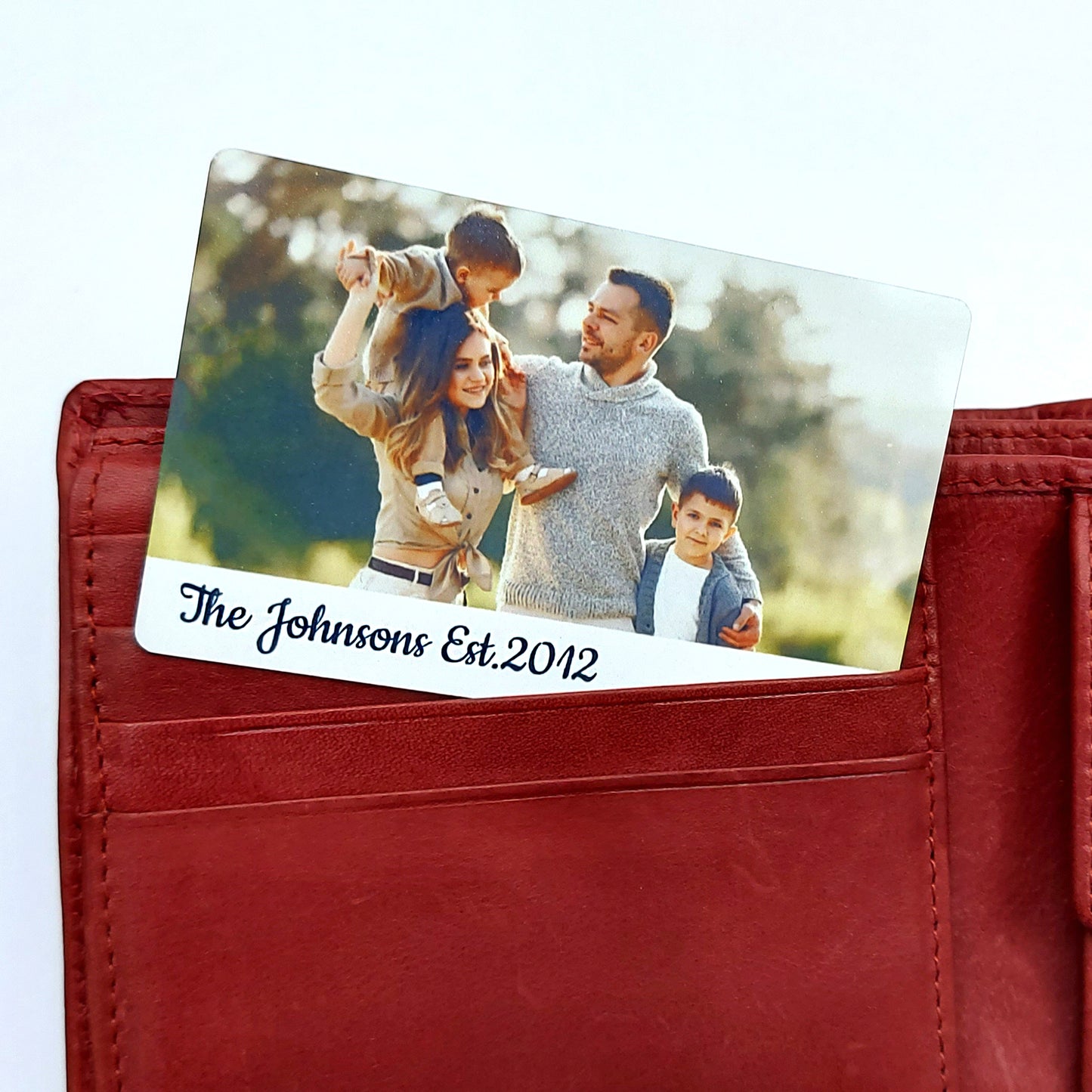 Metal Photo Card, Personalised Wallet Photo Card