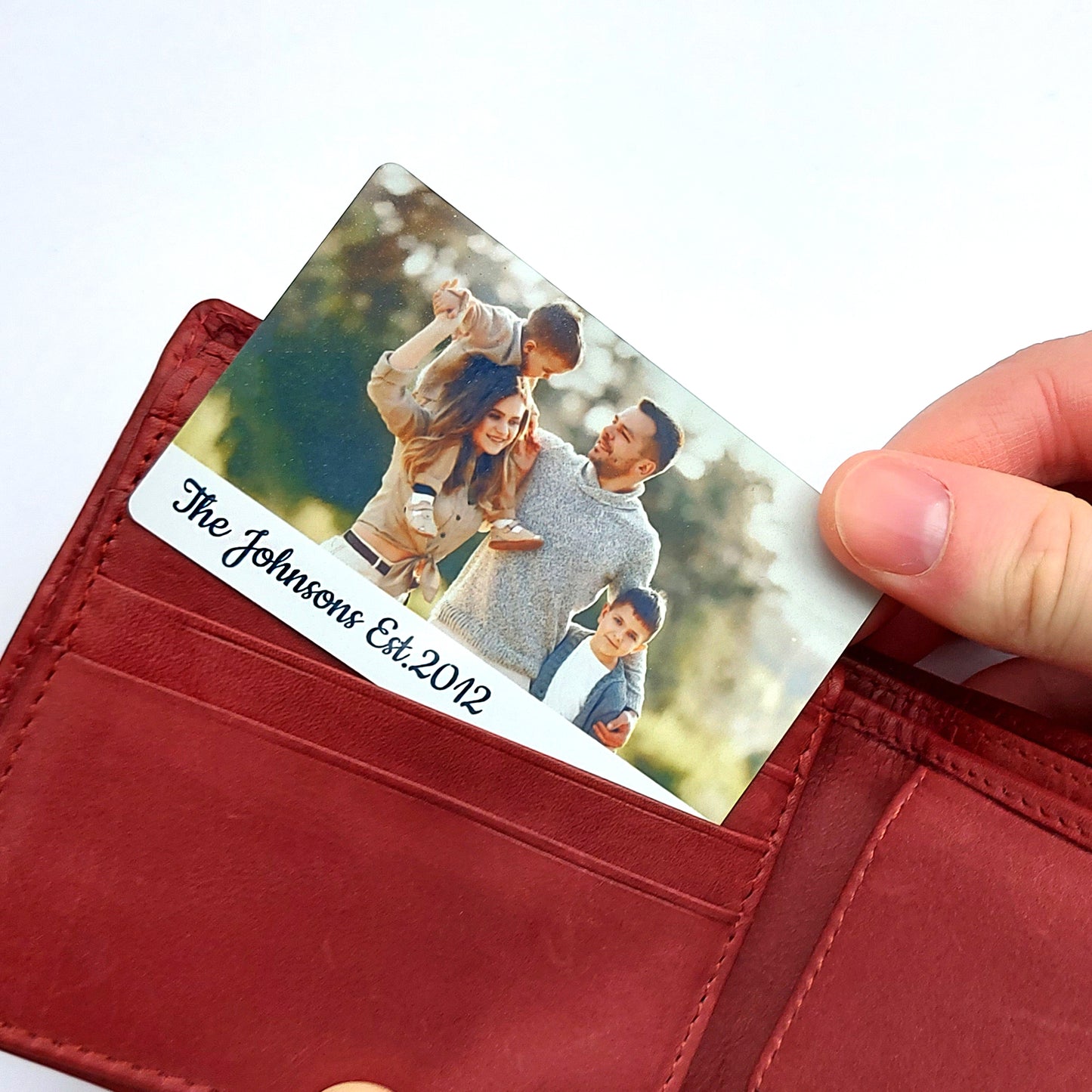 Metal Photo Card, Personalised Wallet Photo Card