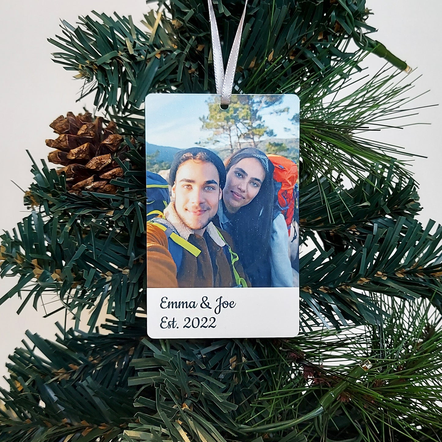 Personalised Metal Photo Ornament, Christmas Hanging Photo Bauble