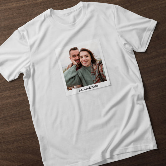 Personalised Printed Photo Frame T-Shirt, Custom Photo Shirt Gift