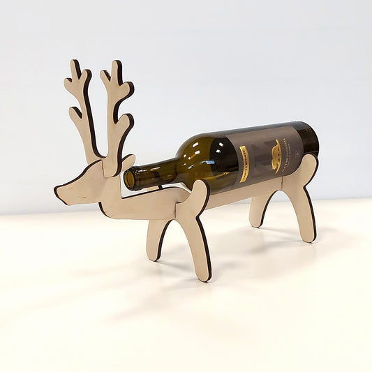 Reindeer Wine Bottle Holder, Christmas Wine Rack, Wooden Bottle Stand