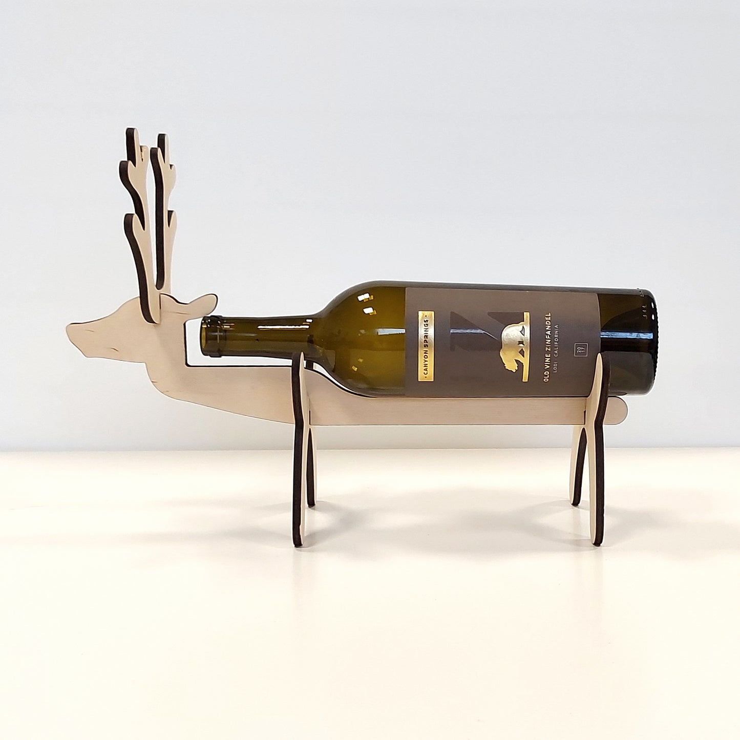 Reindeer Wine Bottle Holder, Christmas Wine Rack, Wooden Bottle Stand