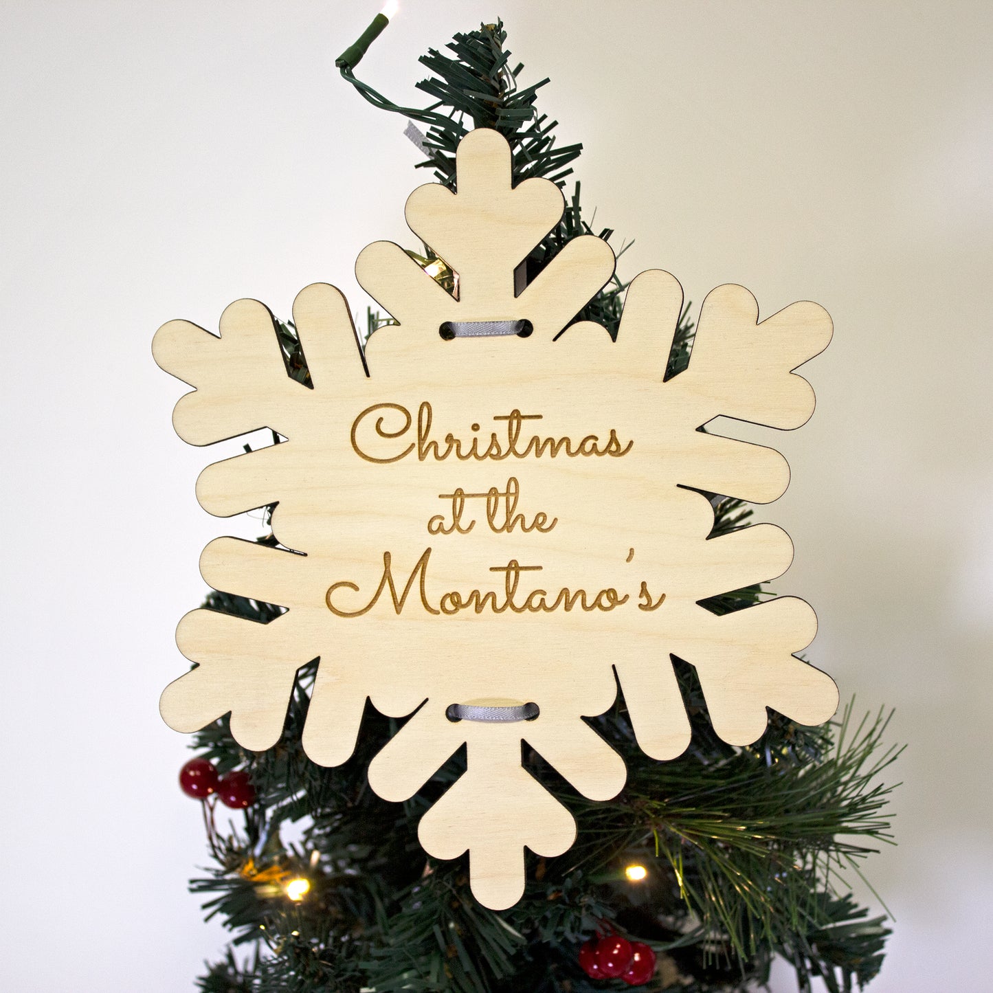 Personalised Snowflake Christmas Tree Topper, Christmas Star, Family Decoration