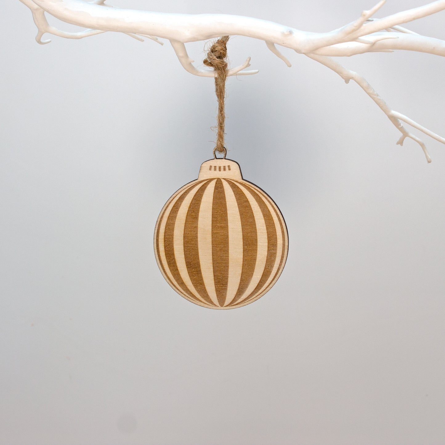 Wooden Vintage Christmas Baubles, Set of 4 Retro Tree Ornaments