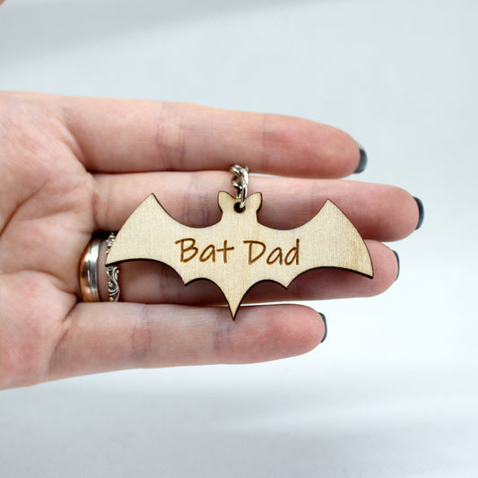 Bat Dad Keyring, Super Dad Keychain, Keepsake Gift, Gift for Dad