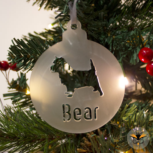 Personalised Terrier Bauble, Yorkie Gifts, Pet Stocking Fillers