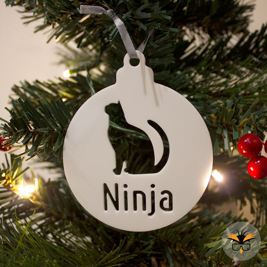 Personalised Cat Bauble, Kitten Gifts, Crazy Cat Lady Present