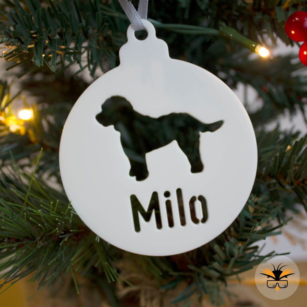 Personalised Pug Bauble, Puggle Gifts, Stocking Fillers, Pet Parent