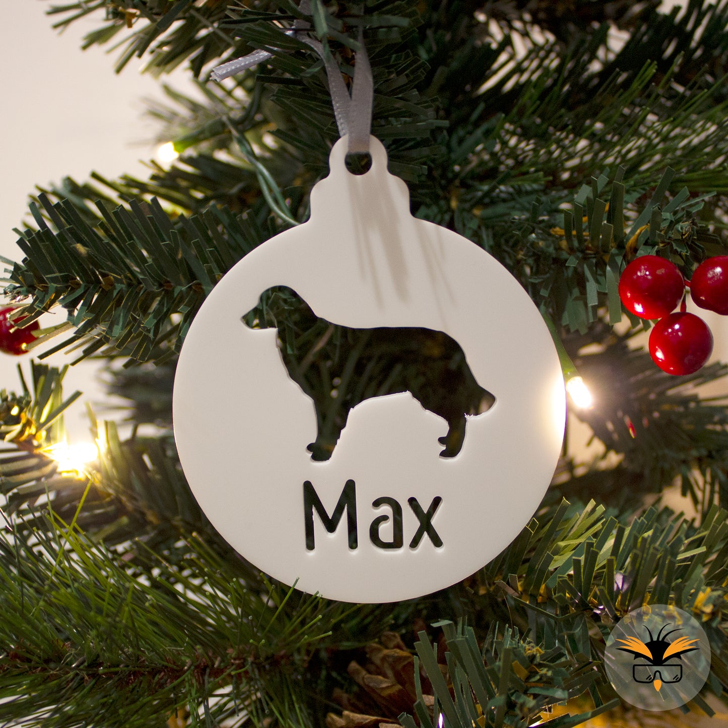 Personalised Retriever Bauble, Pet Tree Decoration, New Puppy Gift