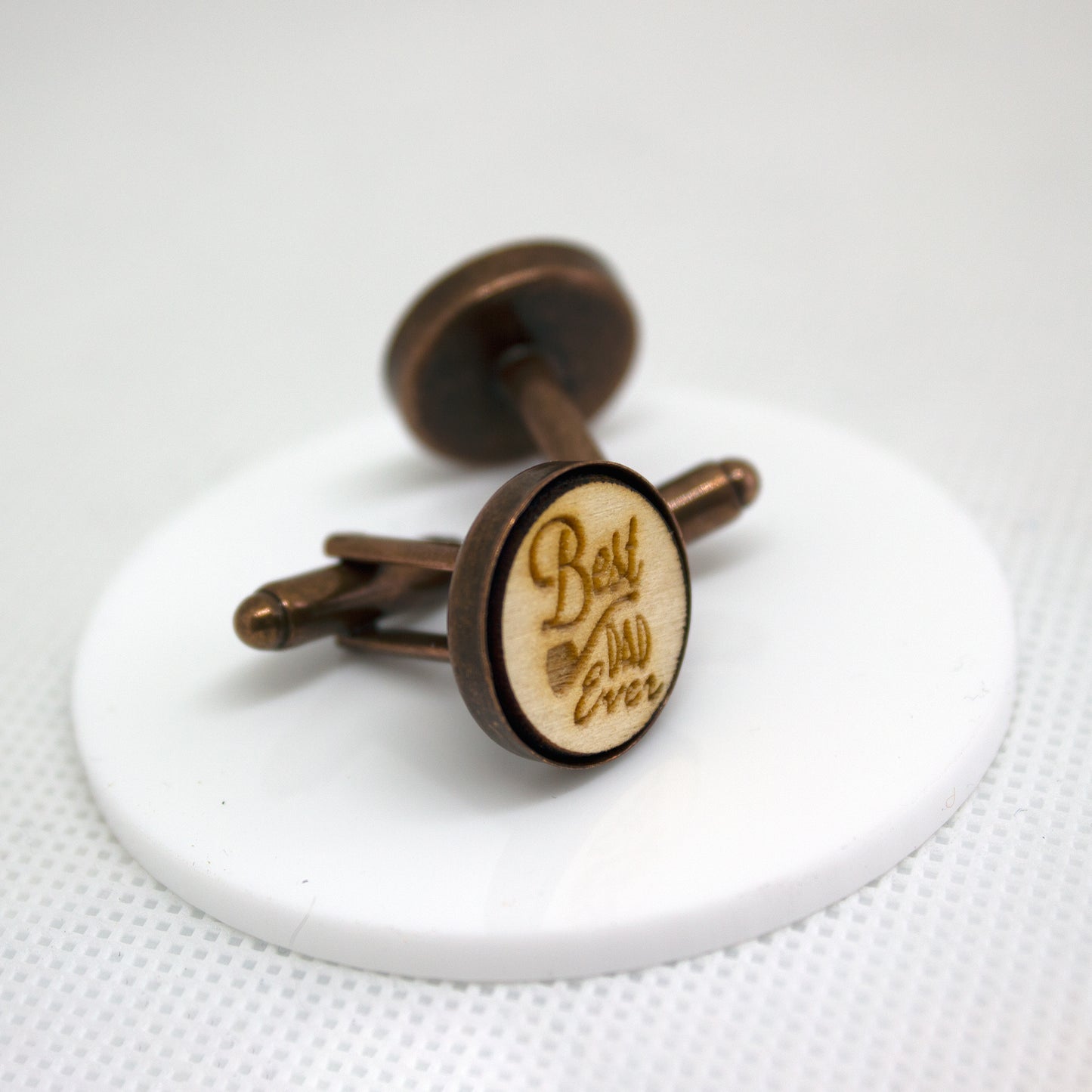 Best Dad Ever Cufflinks, Father's Day Gifts, Handmade Wooden Cufflinks, Gifts for Him