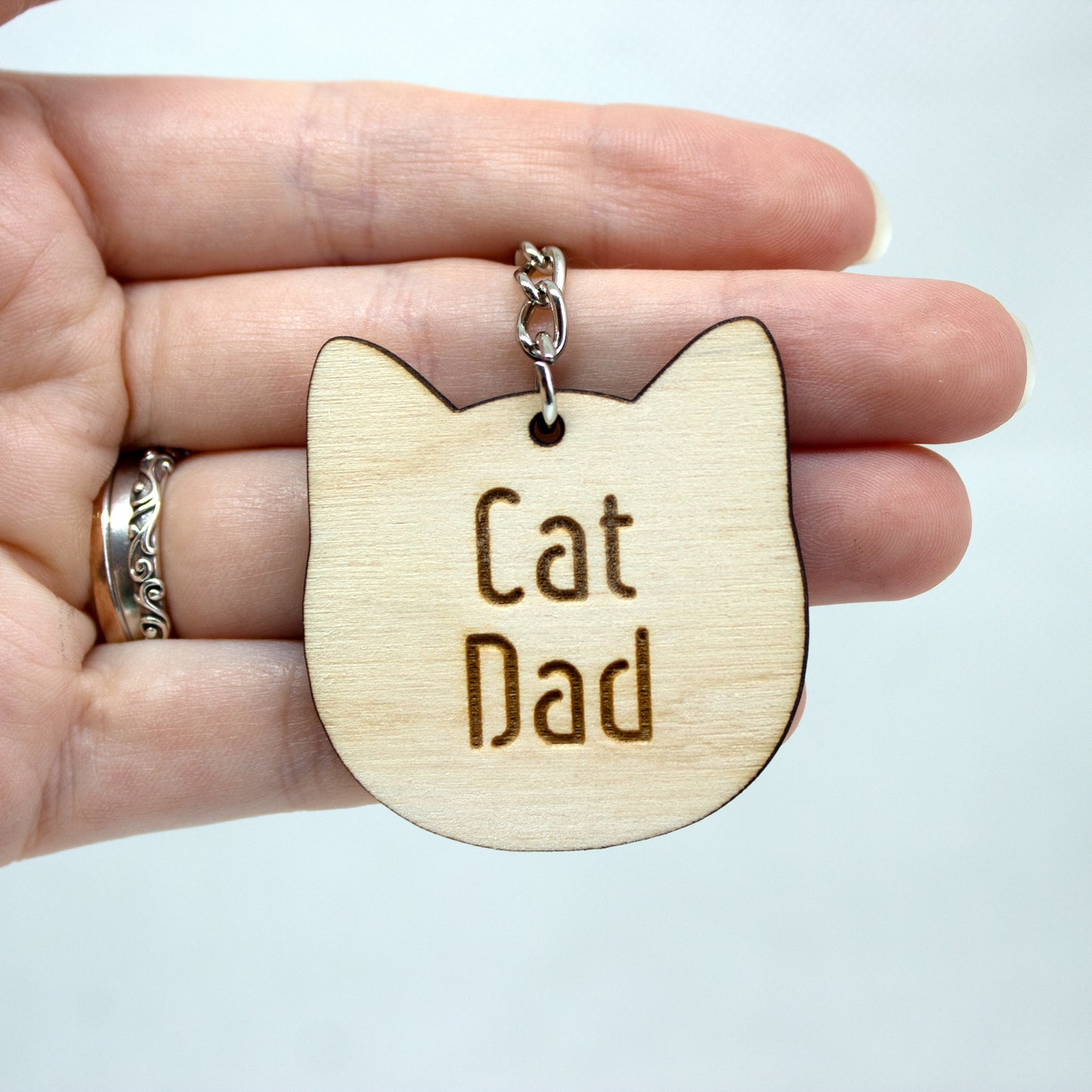 Cat Dad Keyring, Cat Owner Keychain, New Kitten Gift, Rescue Cat, Love From The Cat