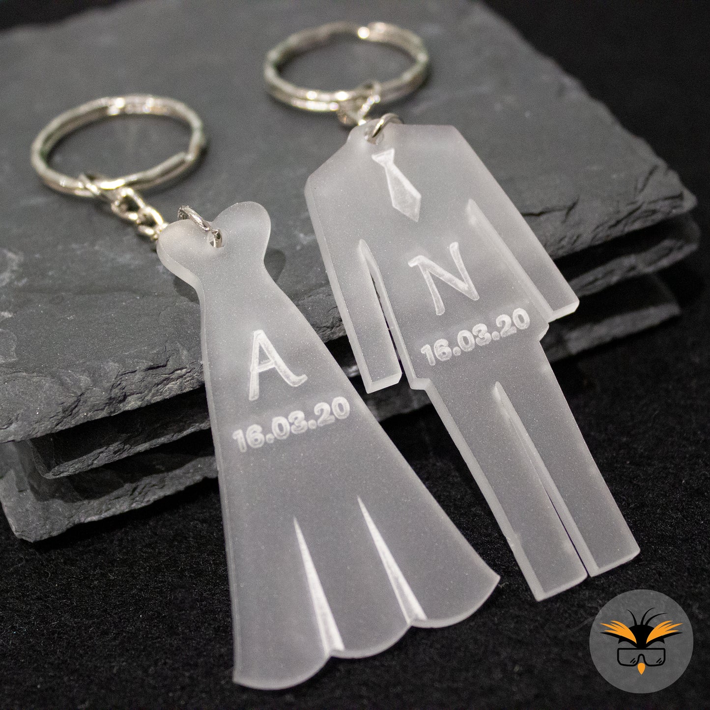 Personalised Mr and Mrs Keyrings, Couples Valentines Present, Anniversary Gift