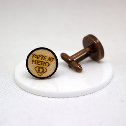 My Hero Cufflinks, Super Dad, Father's Day Gifts, Gifts for Him