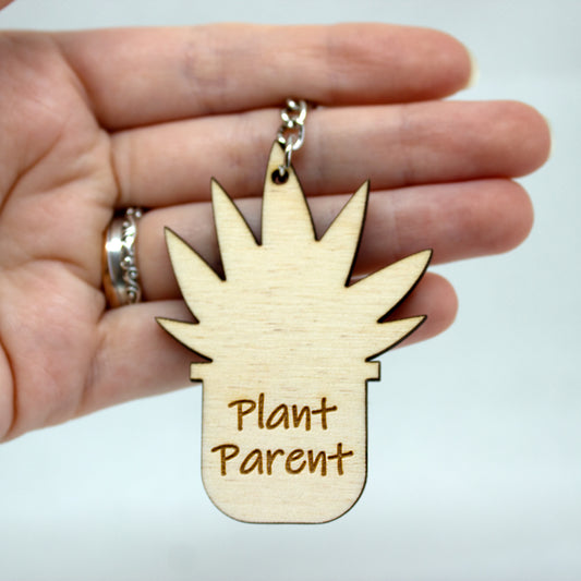 Plant Parent Keyring, Plant Lover Keychain, Green Thumb Gift, Gardener